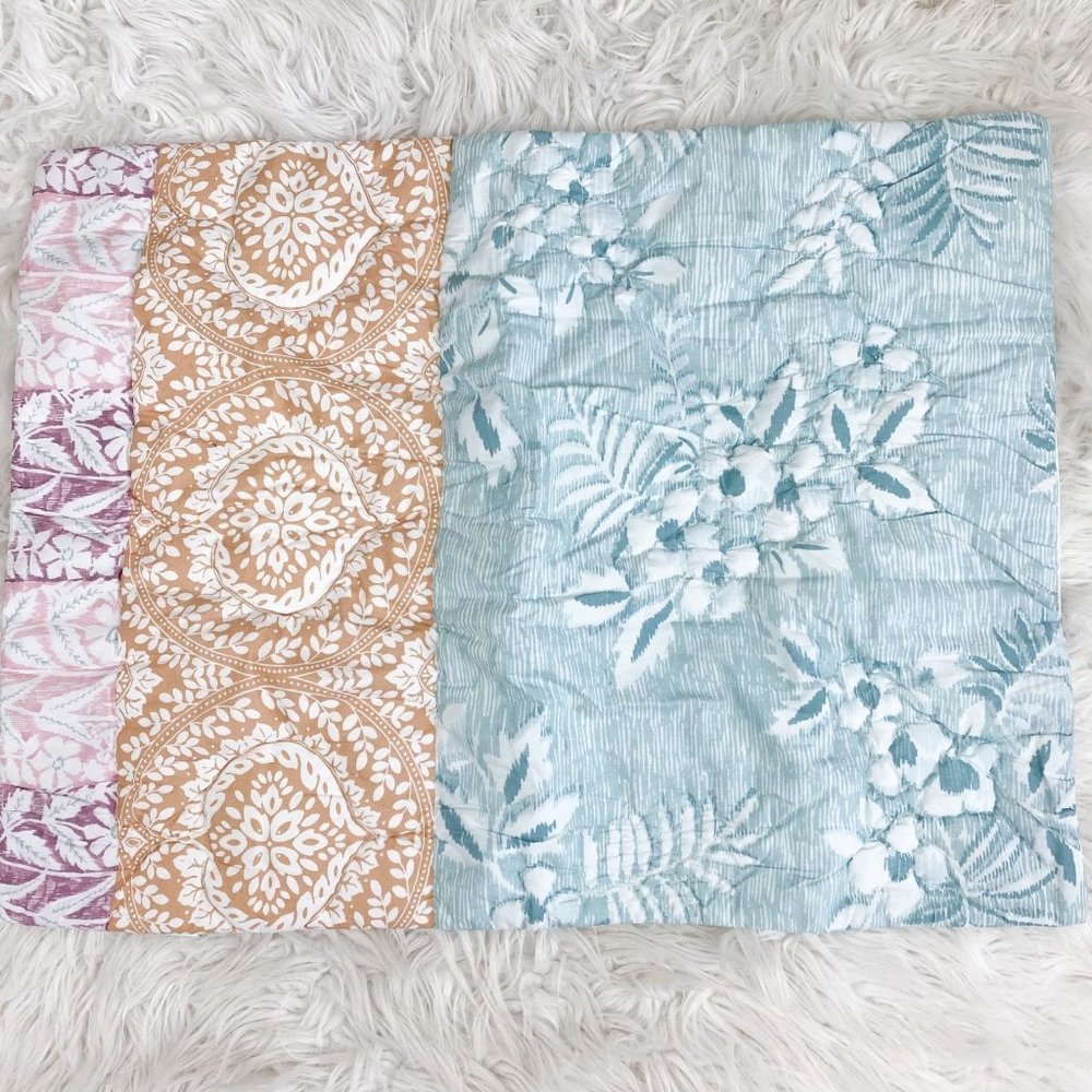 Pottery Barn Teen Pillow Standard Sham Tropical Floral Print Multi Color NEW